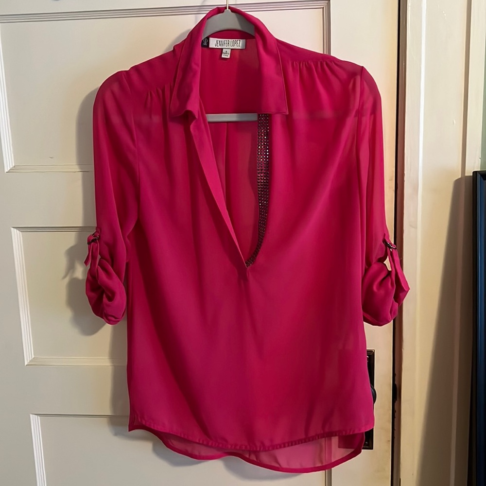 Small, Pink, sheer blouse